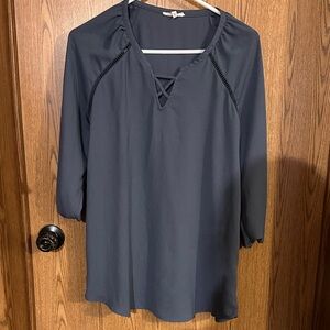 Maurices Navy Crisscross V-Neck Tunic